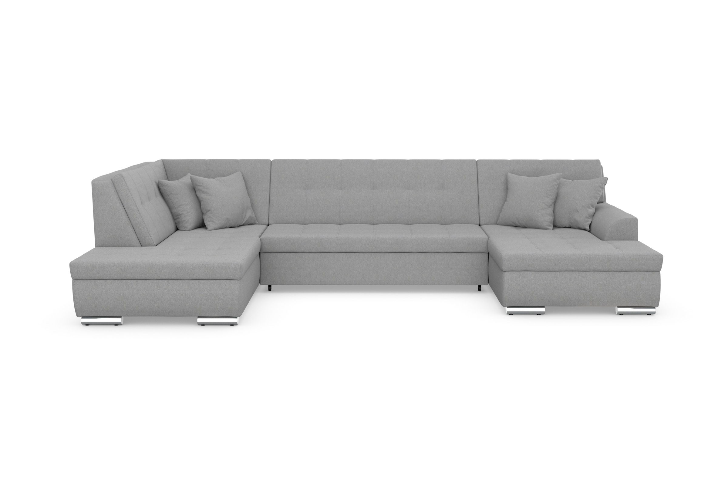 DOMO collection Wohnlandschaft »Treviso incl. Zierkissen, moderne Steppung, XXL: B/T/H: 364/201/83 cm«, wahlweise mit Bettfunktion, in vielen Bezugsarten auch in Cord U-Form