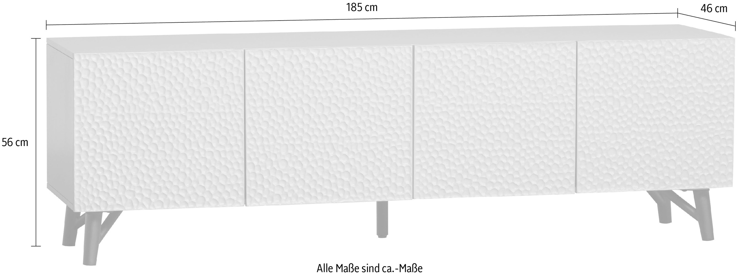 WOOOD Lowboard »Carve TV-Kommode«, Fronten mit auffälligen Muster, H 56 cm x B 181 cm