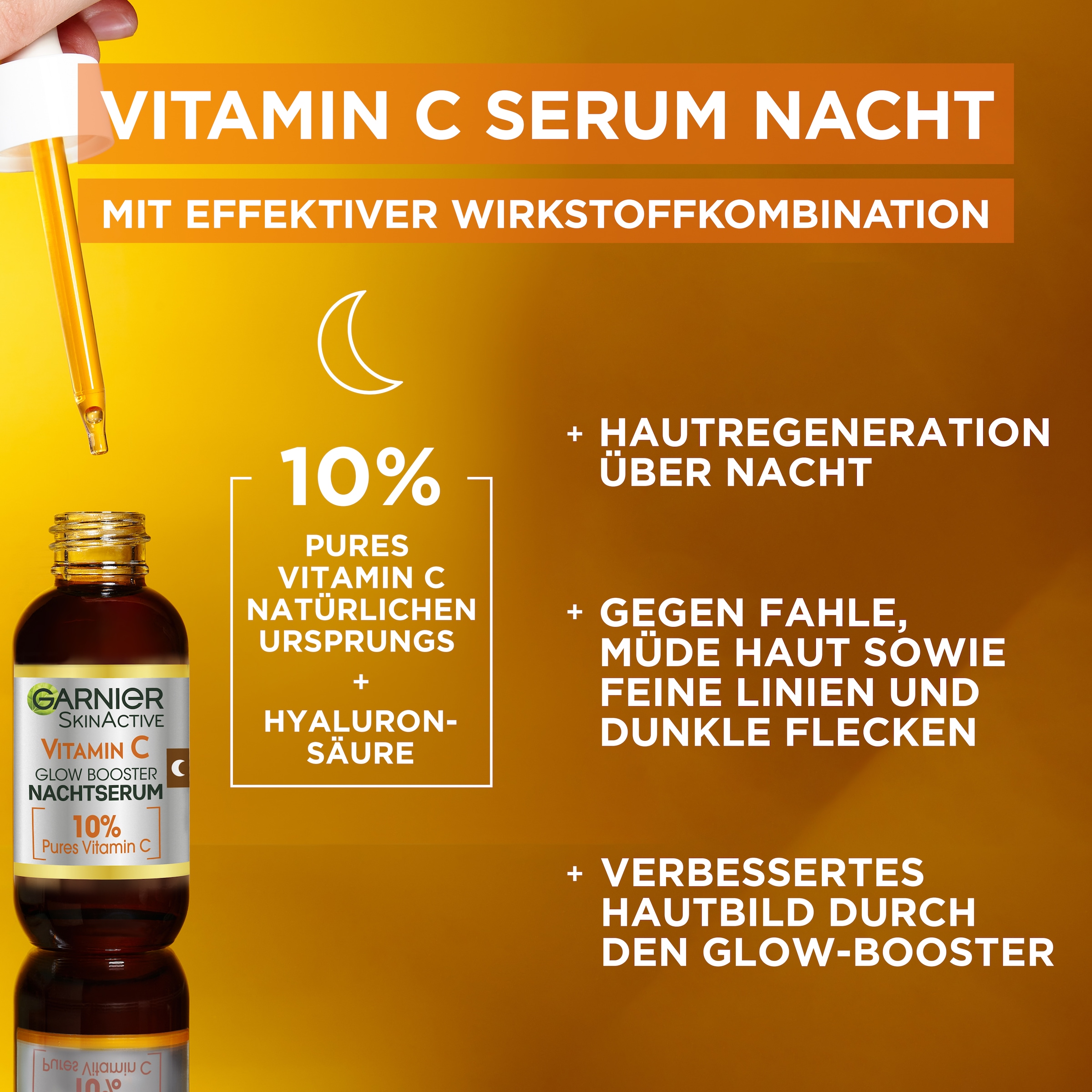 GARNIER Gesichtsserum »Vitamin C Glow Booster Serum Duo«, (Set, 2 tlg.), mit hoher Wirksamkeit