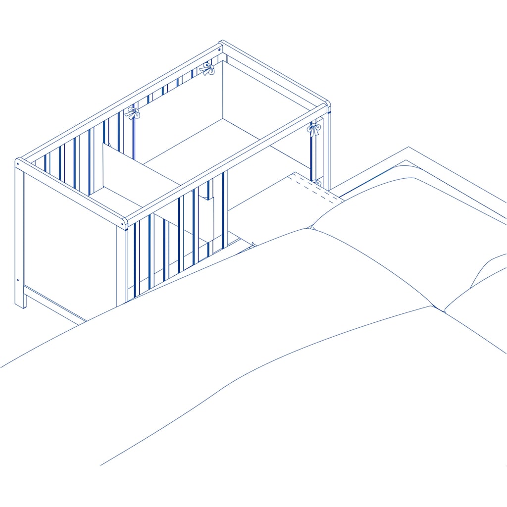 roba® Babybett »Multifunktionsbett mit Beistellfunktion«, (8 tlg.)