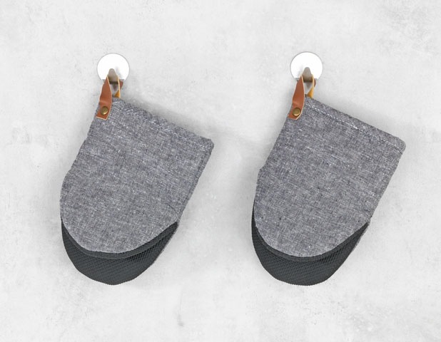 WENKO Topfhandschuhe »Modell Ada Mini«, (Set, 2 tlg.), kleine Ofenhandschuhe, Handflächen aus Neopren, Baumwollinnenseite