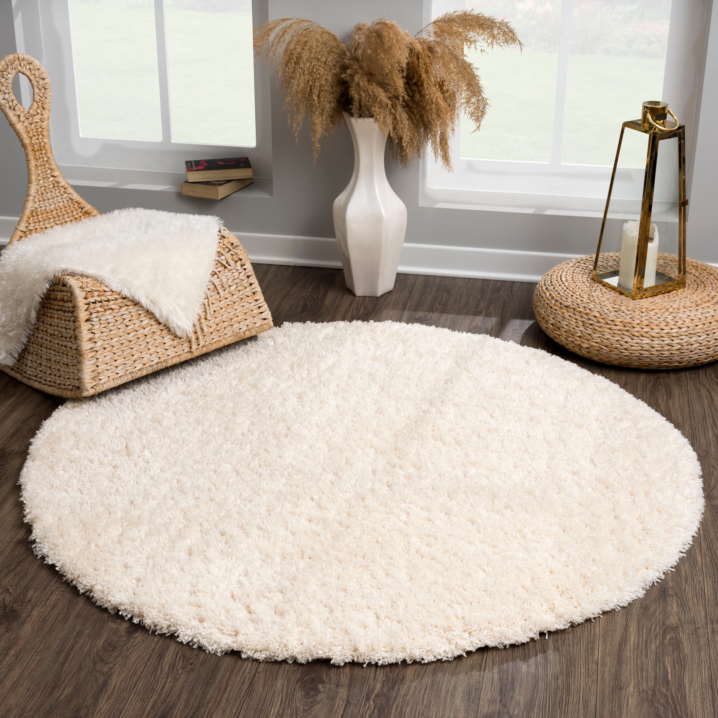 Sanat Hochflor-Teppich »Porto«, rund, 45 mm Höhe, Wohnzimmer, Langflor, Sha günstig online kaufen