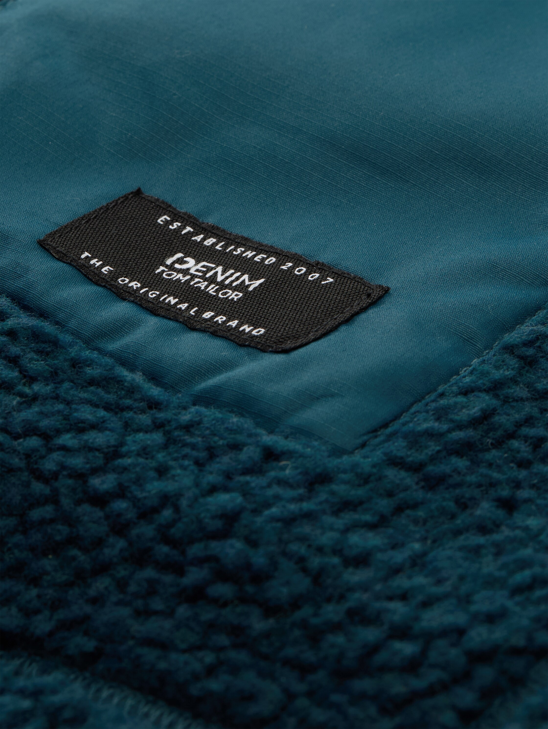 TOM TAILOR Denim Fleecejacke mit Logo Stickerei