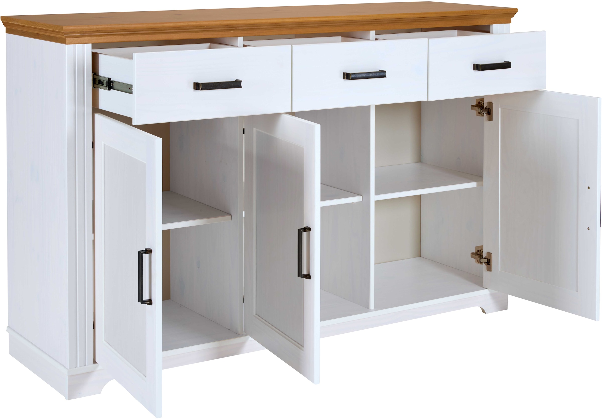 Inter Link Sideboard »Sideboard Maluno« 1 Stk. tlg. Kiefer Massiv, Soft-Close, Stauraum, BxTxH: ca. 166,4 x 48,3 x 104 cm