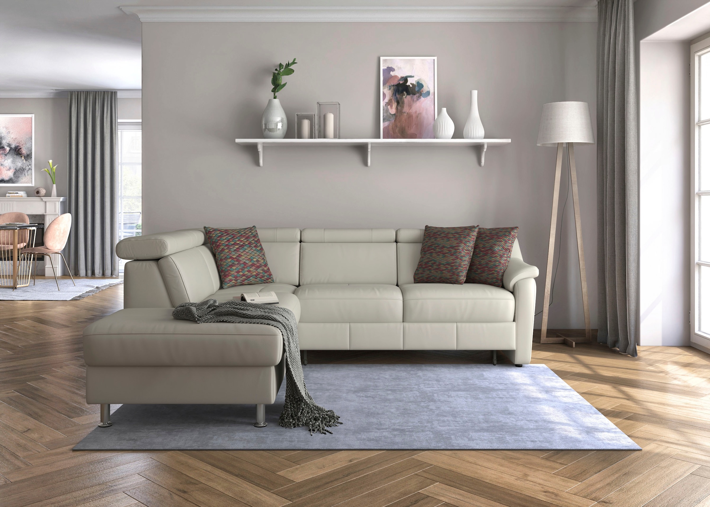 sit&more Ecksofa »Freetown L-Form«, inklusive Kopfteilverstellung und komfortablem Federkern