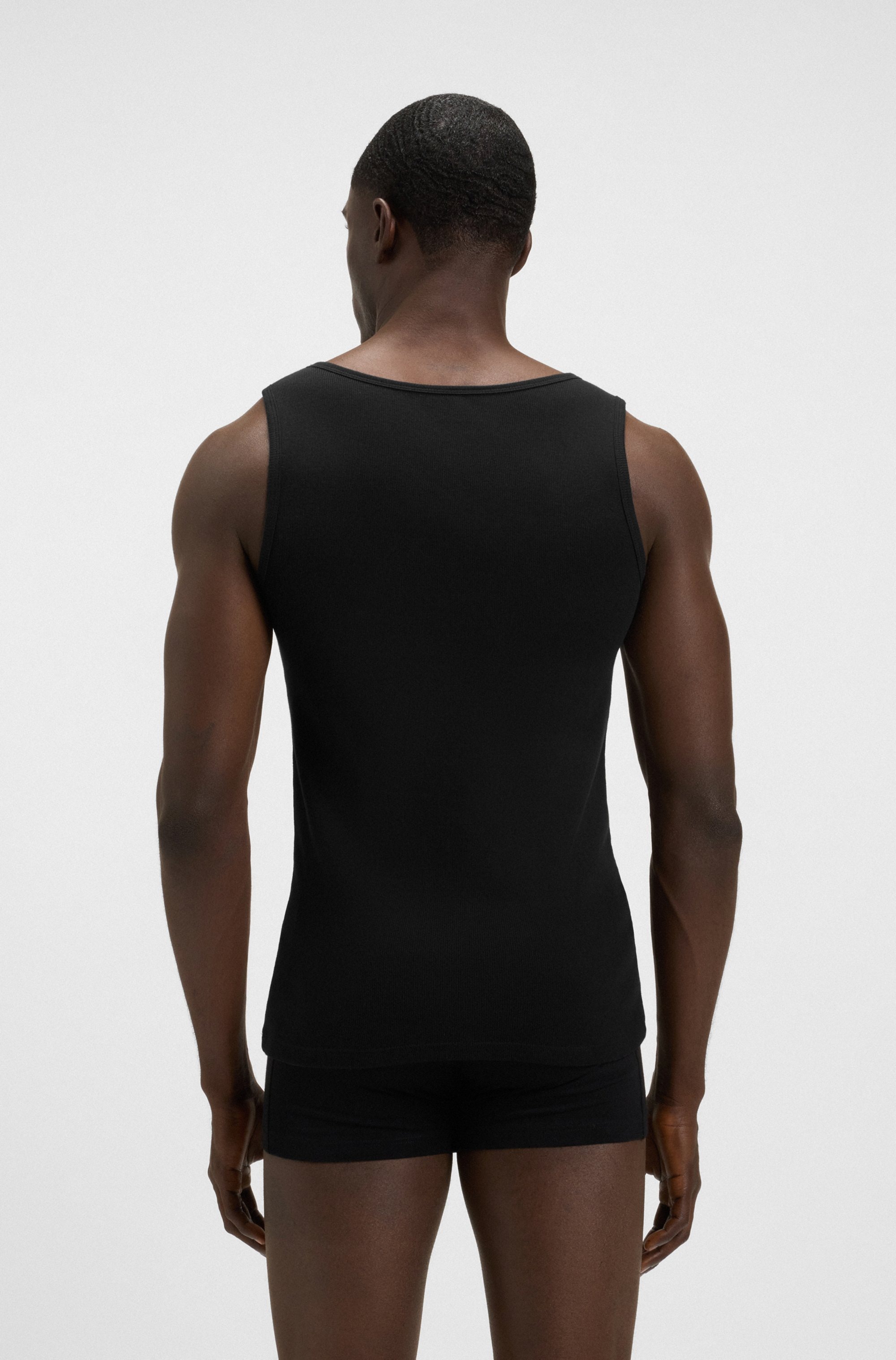 BOSS Tanktop »3P RibClassic BOSS ONE x David Beckham«, Ton in Ton Stickerei auf der Brust