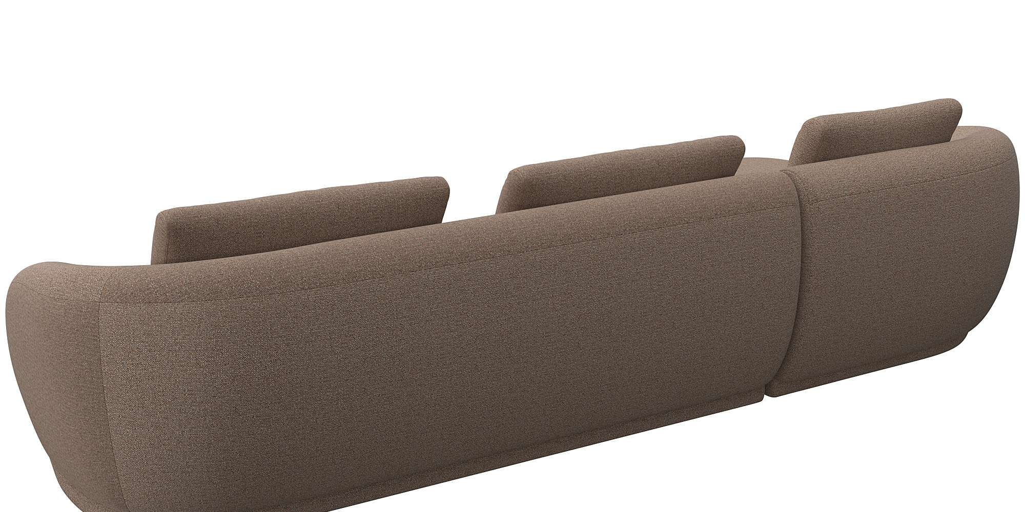 FLEXLUX Wohnlandschaft »Torino, rund, L-Form, Sofa-Ecke mit Recamiere, Longchair-Sofa«, Modernes, organisches Sofa-Design, Kaltschaum, Wellenunterfederung