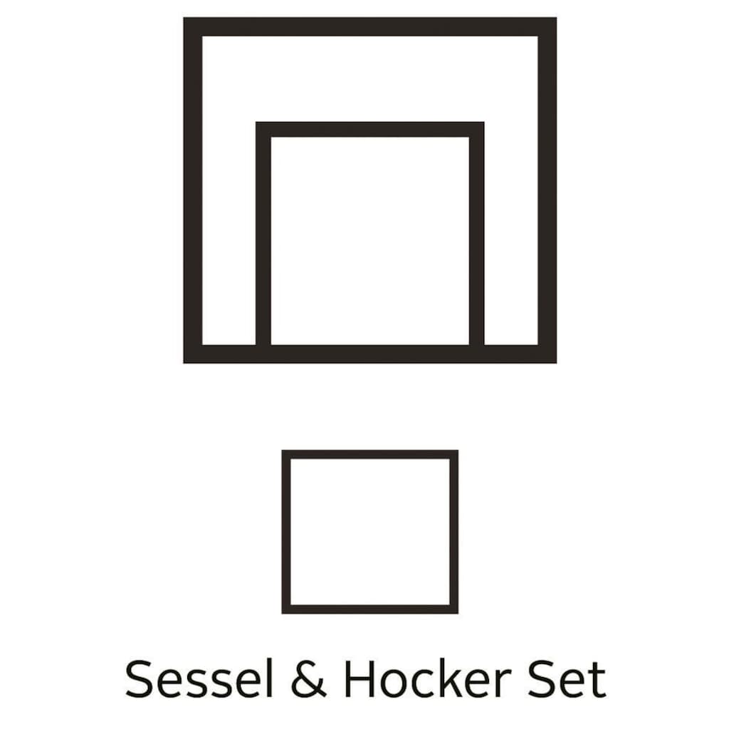 Home affaire Sessel »Ginger«, mit Hocker im Set, Keder, Federkern