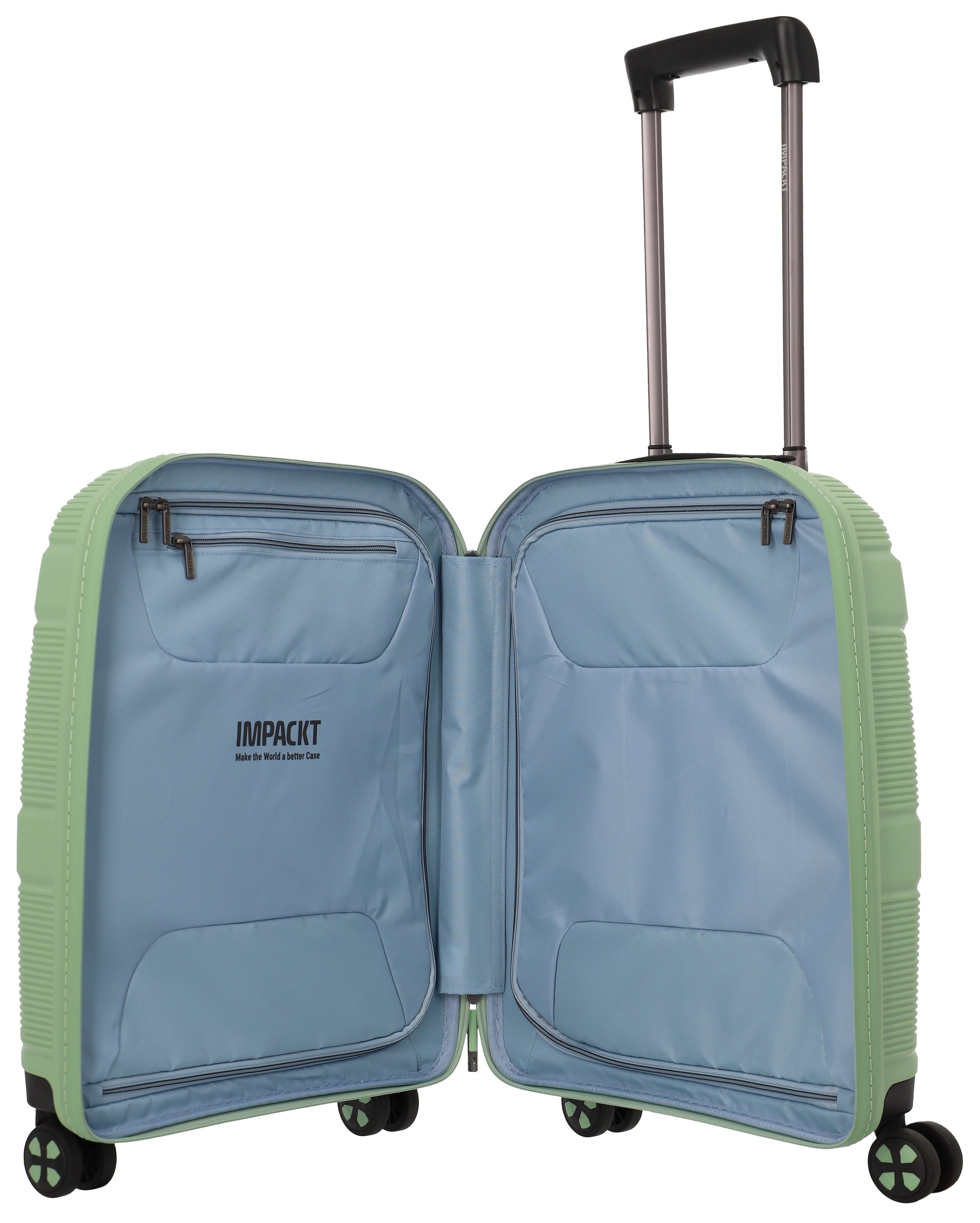IMPACKT Hartschalen-Trolley »IP1, verschiedene Größen und Farben«, 4 Rollen, Hartschalen-Koffer vegan Koffer Reisegepäck USB-Port TSA Zahlenschloss