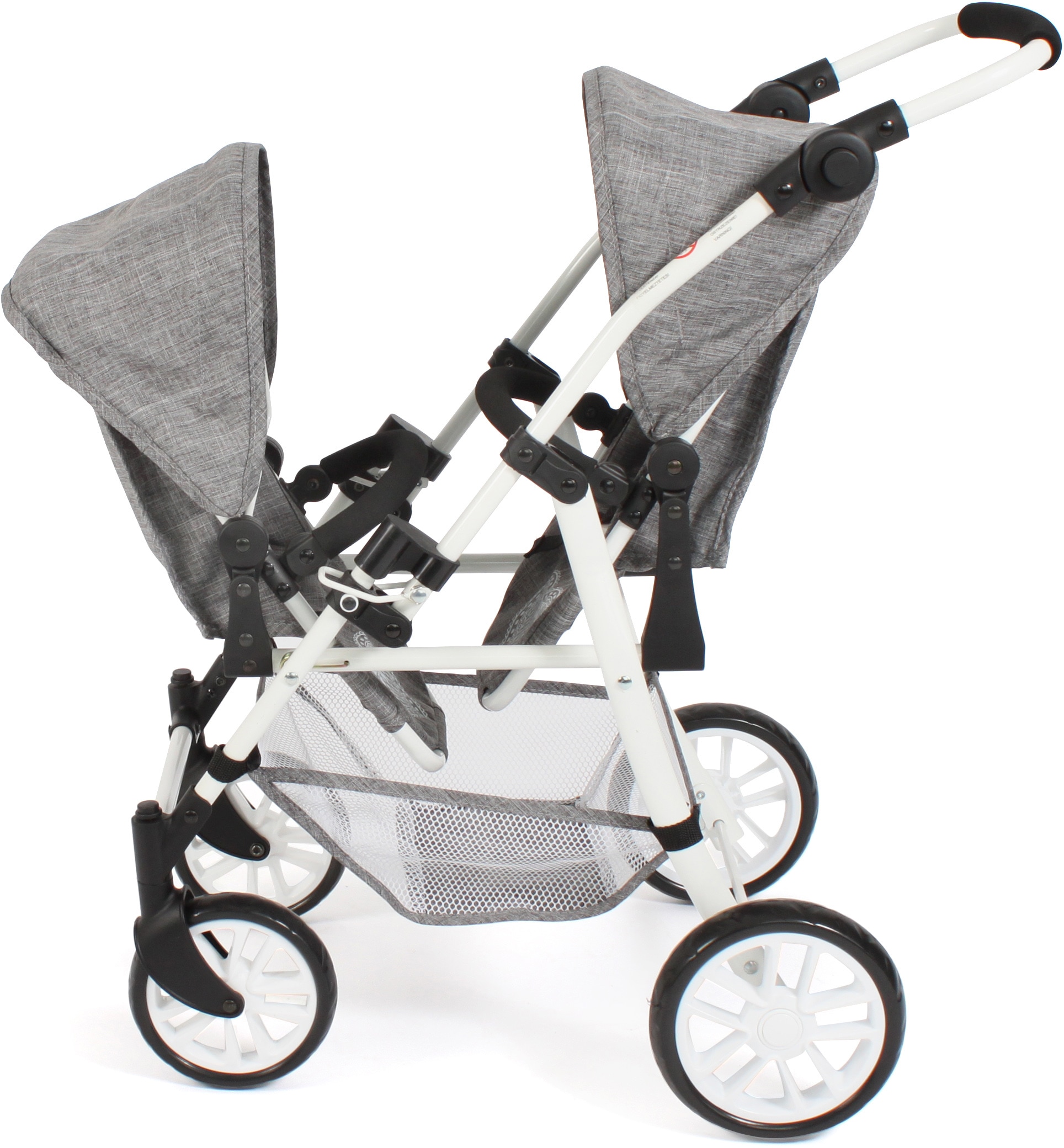 CHIC2000 Puppen-Zwillingsbuggy »Twinny, Jeans Grey«, mit schwenkbaren Vorderrädern