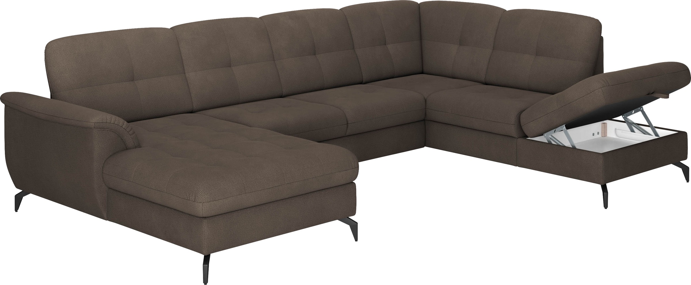 sit&more Wohnlandschaft »Zora U-Form«, wahlweise mit Bettfunktion und Bettkasten