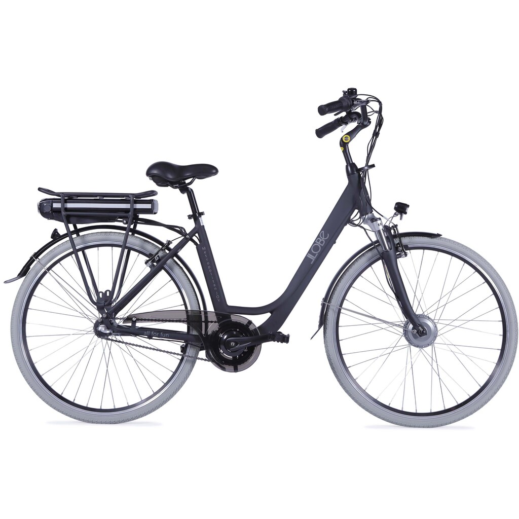 LLobe E-Bike »Metropolitan JOY 2.0, 8Ah«, 7 Gang, Shimano, Frontmotor 250 W