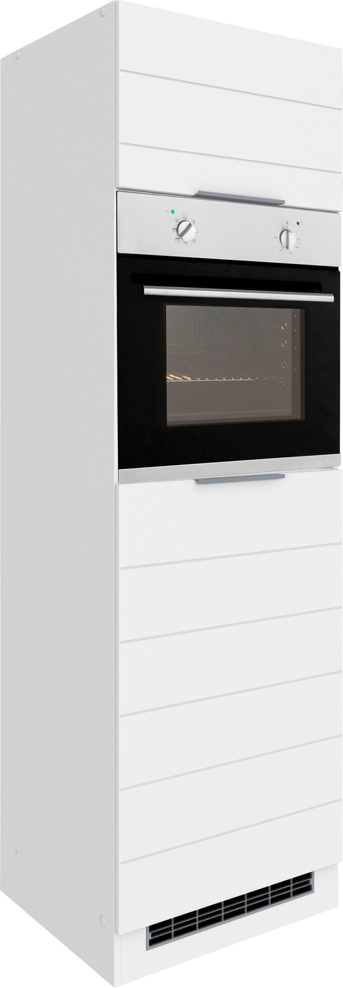 KOCHSTATION Backofenumbauschrank »KS-Luhe« 60 cm breit, hochwertige MDF-Fronten mit waagerechter Lisene