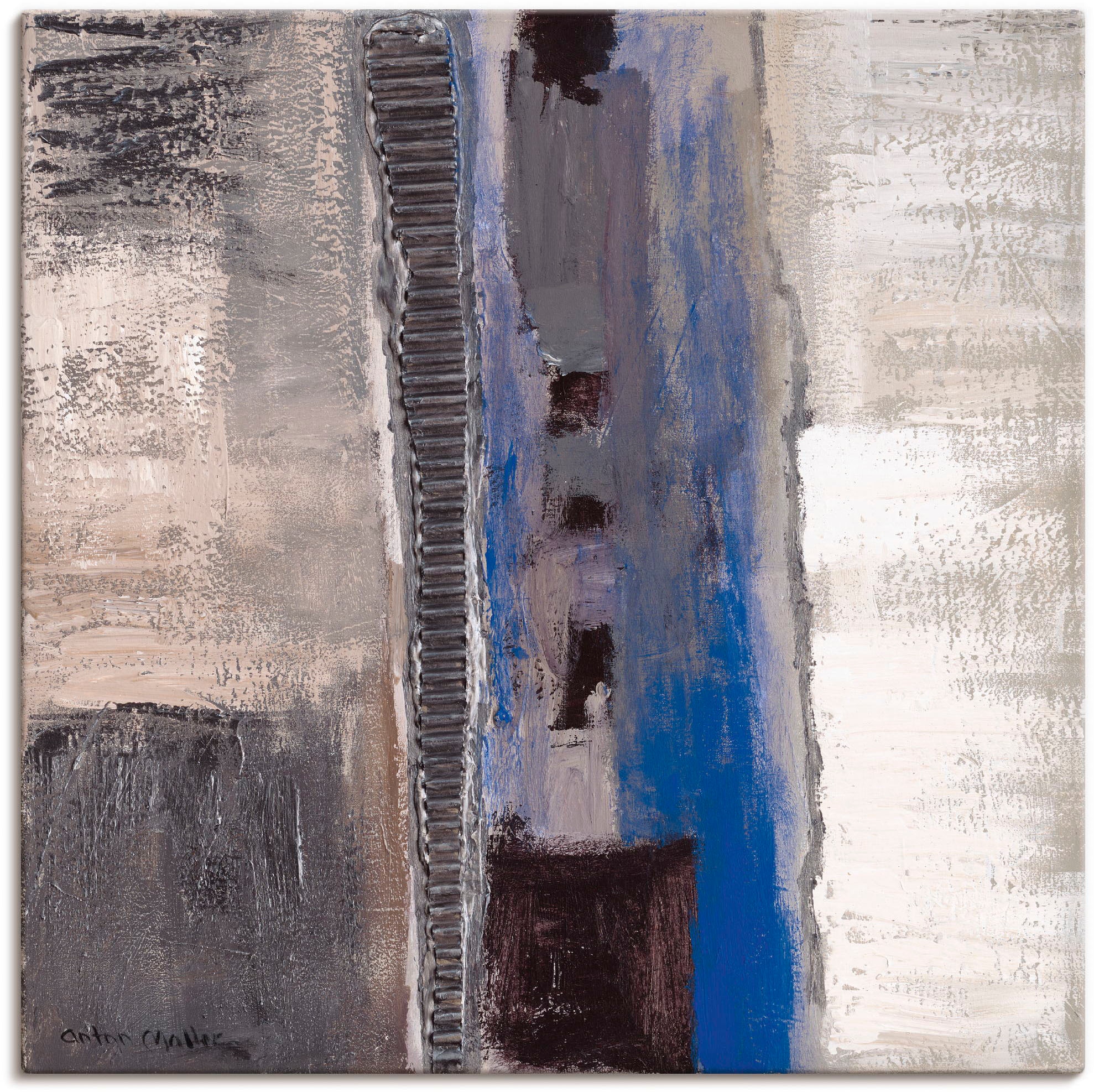 Artland Wandbild »Blau-silber Abstrakt II«, Muster, (1 St.), als Leinwandbi günstig online kaufen