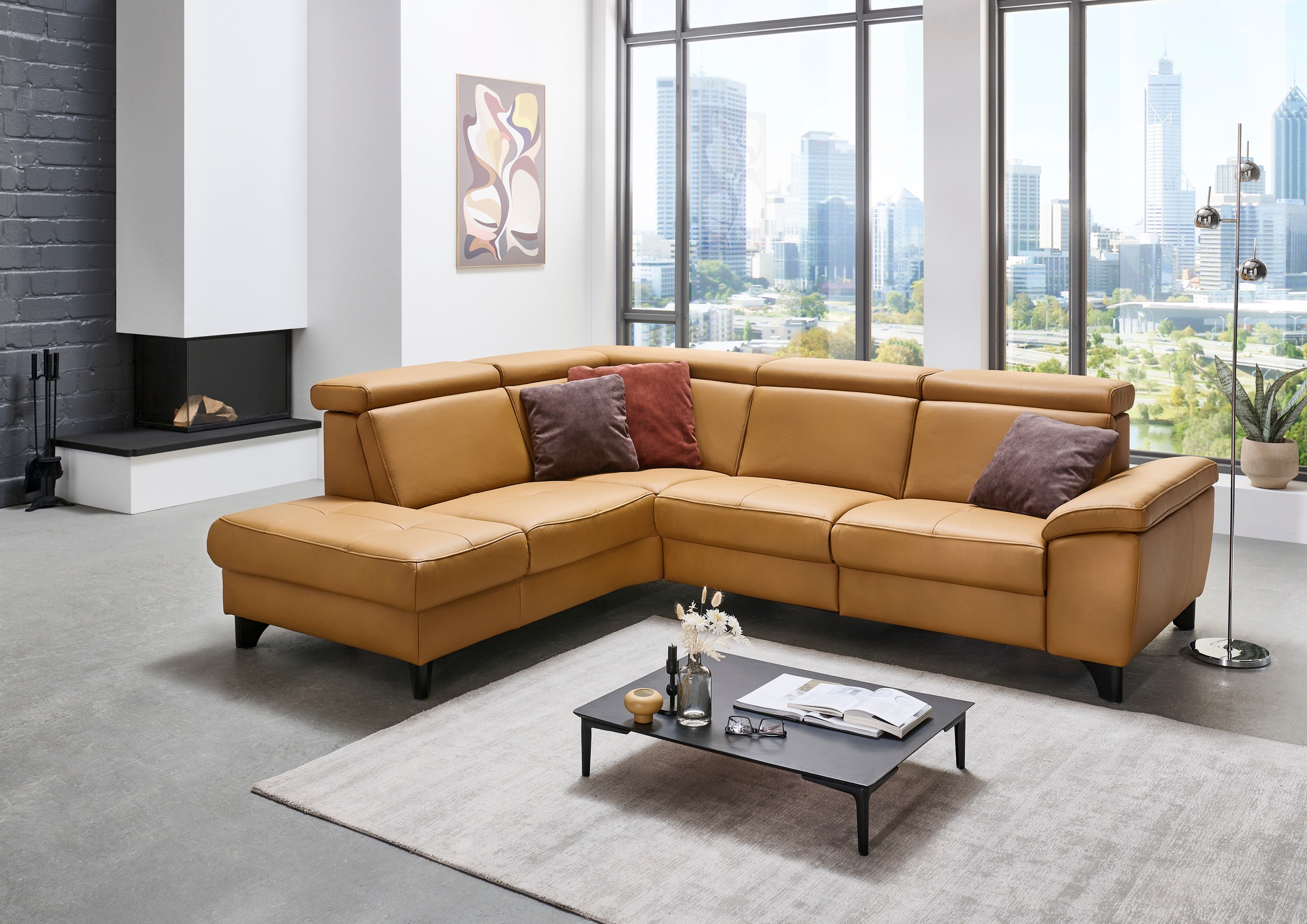 Die PlanBar Ecksofa "PN-EM23166 L-Form", optional mit Kopfteilverstellung u günstig online kaufen