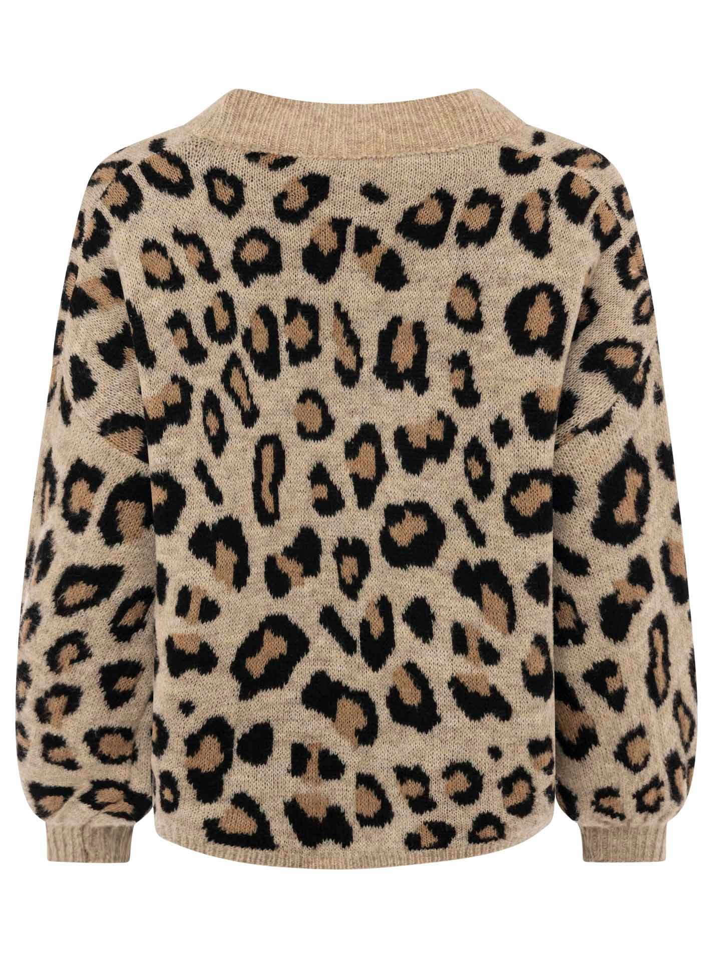 Zwillingsherz Strickjacke »"Big Leo"« One Size, Animal-Muster, Langarm, Knöpfe, tiefer V-Ausschnitt