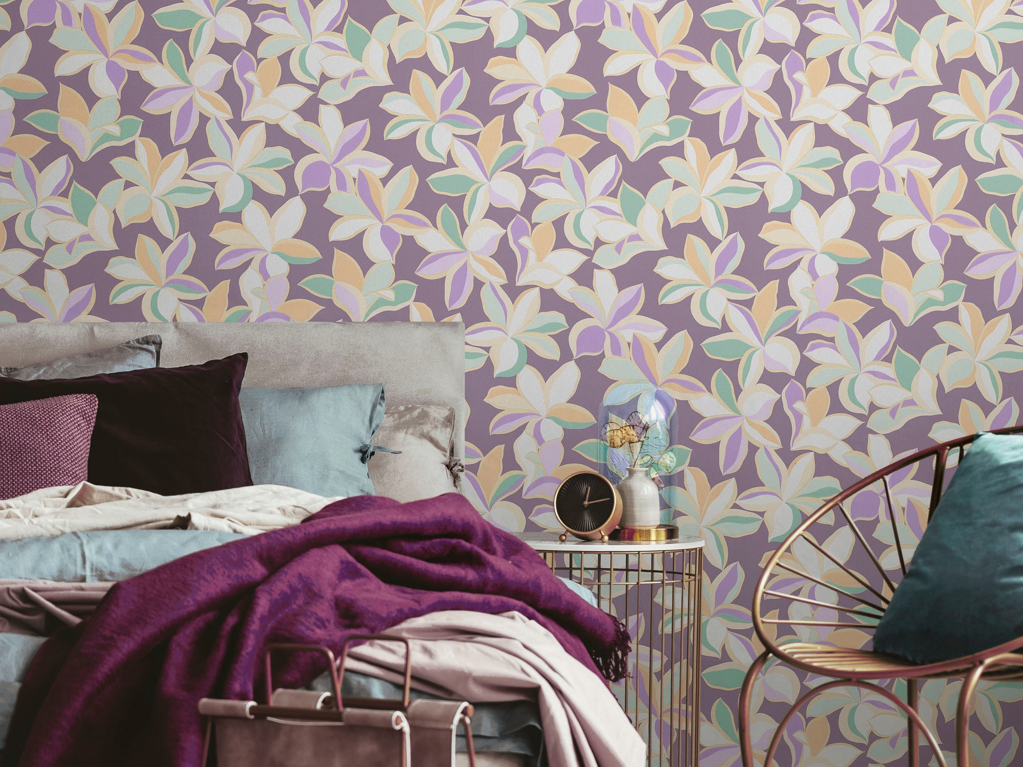 living walls Vliestapete »House of Turnowsky Designertapete Floral« leicht glänzend | matt glatt Blumentapete Tapeten Wohnzimmer Schlafzimmer Küche modern Design Optik
