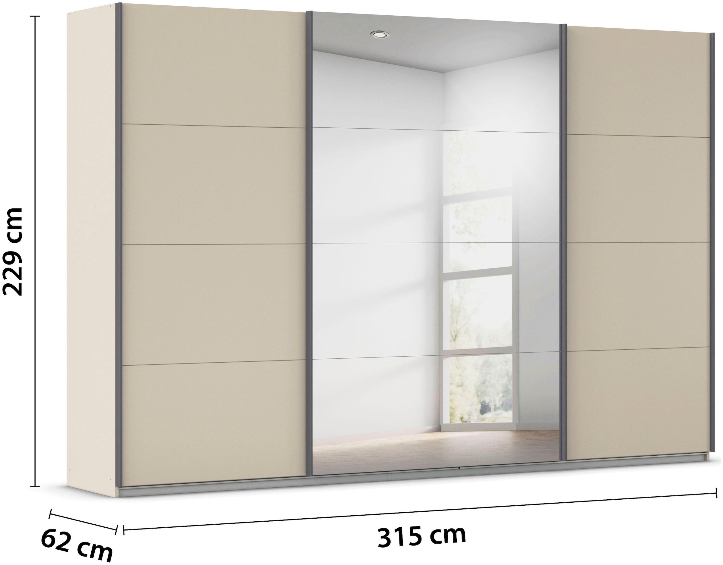 rauch Schwebetürenschrank »Kleiderschrank Schrank OTTO´S CHOICE Garderobe AGORDO«, (in zwei Griff-Farben), Top Innenausstattung, in 4 Breiten und 2 Höhen MADE IN GERMANY