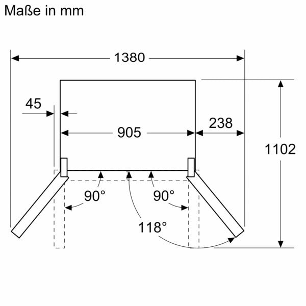 SIEMENS French Door »KF96NAXEA«, KF96NAXEA, 183 cm hoch, 91 cm breit, noFrost für ein frostfreies Gefrierfach