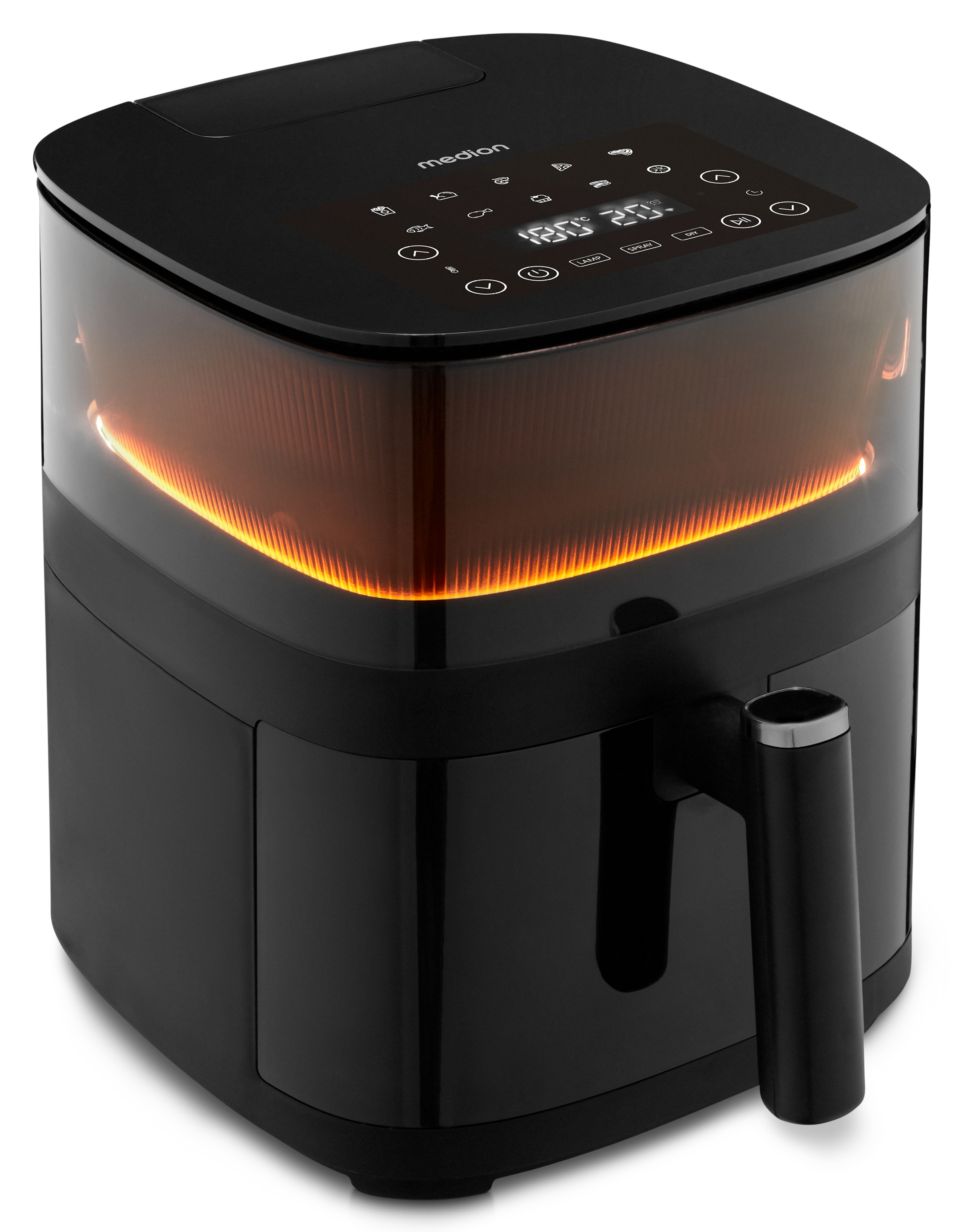 Medion® Heißluftfritteuse »X10 XL (MD 11780), 5 L, 10 Automatikprogramme, Wassersprayfunktion«, 1500 W, Temperatur einstellbar 80 - 230 °C, ILAG Beschichtung, Timer