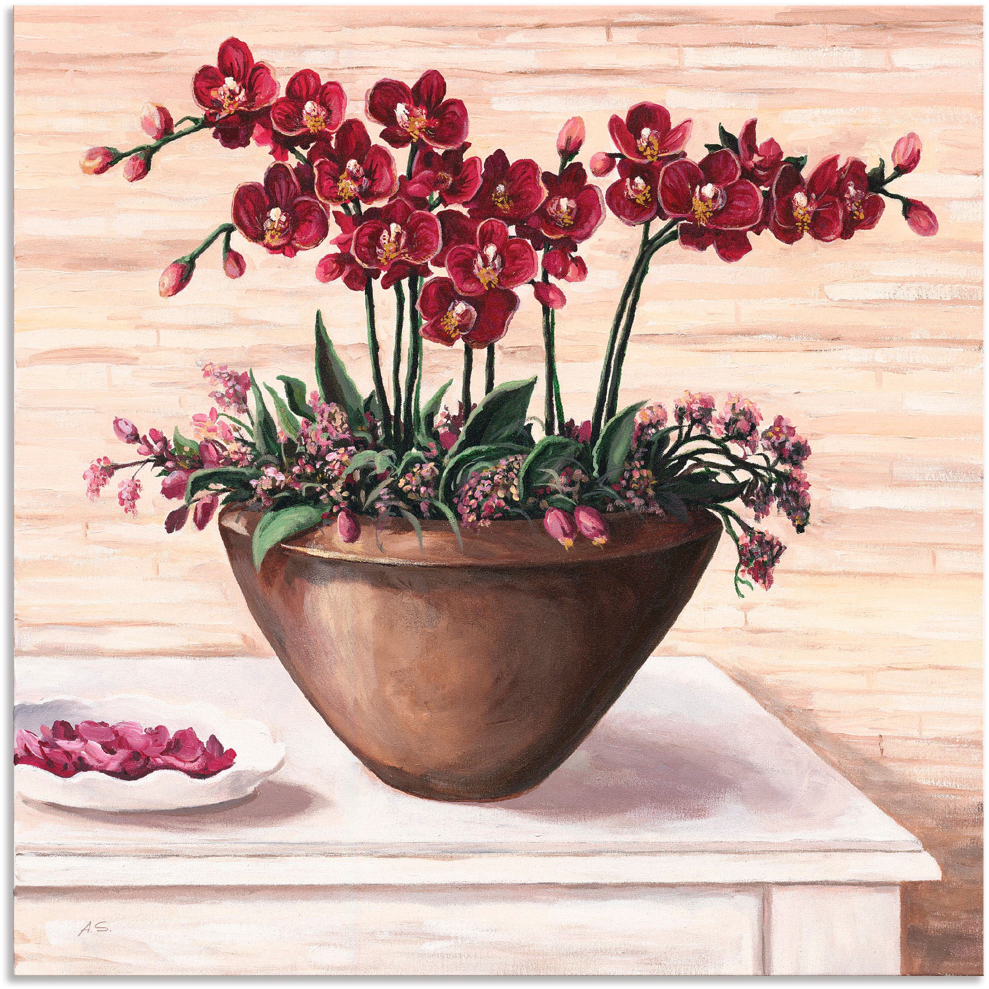 Artland Wandbild »Orchideen in Bordeaux«, Blumen, (1 St.), als Alubild, Out günstig online kaufen