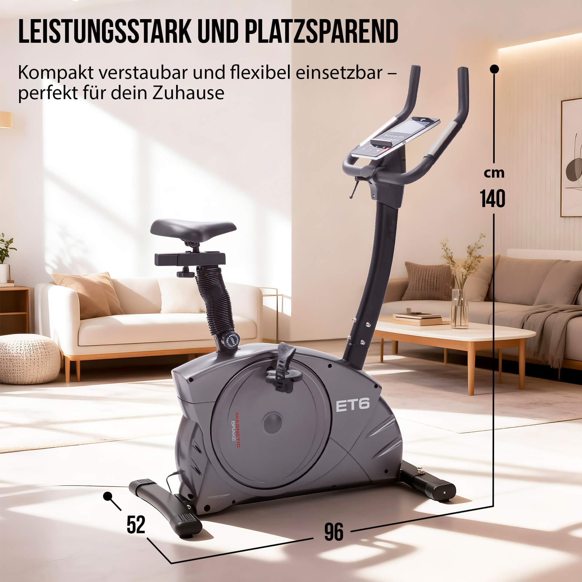 Christopeit Sport® Ergometer »ET 6« 150 kg max. Benutzergewicht, Fahrrad, 24 Widerstandsstufen
