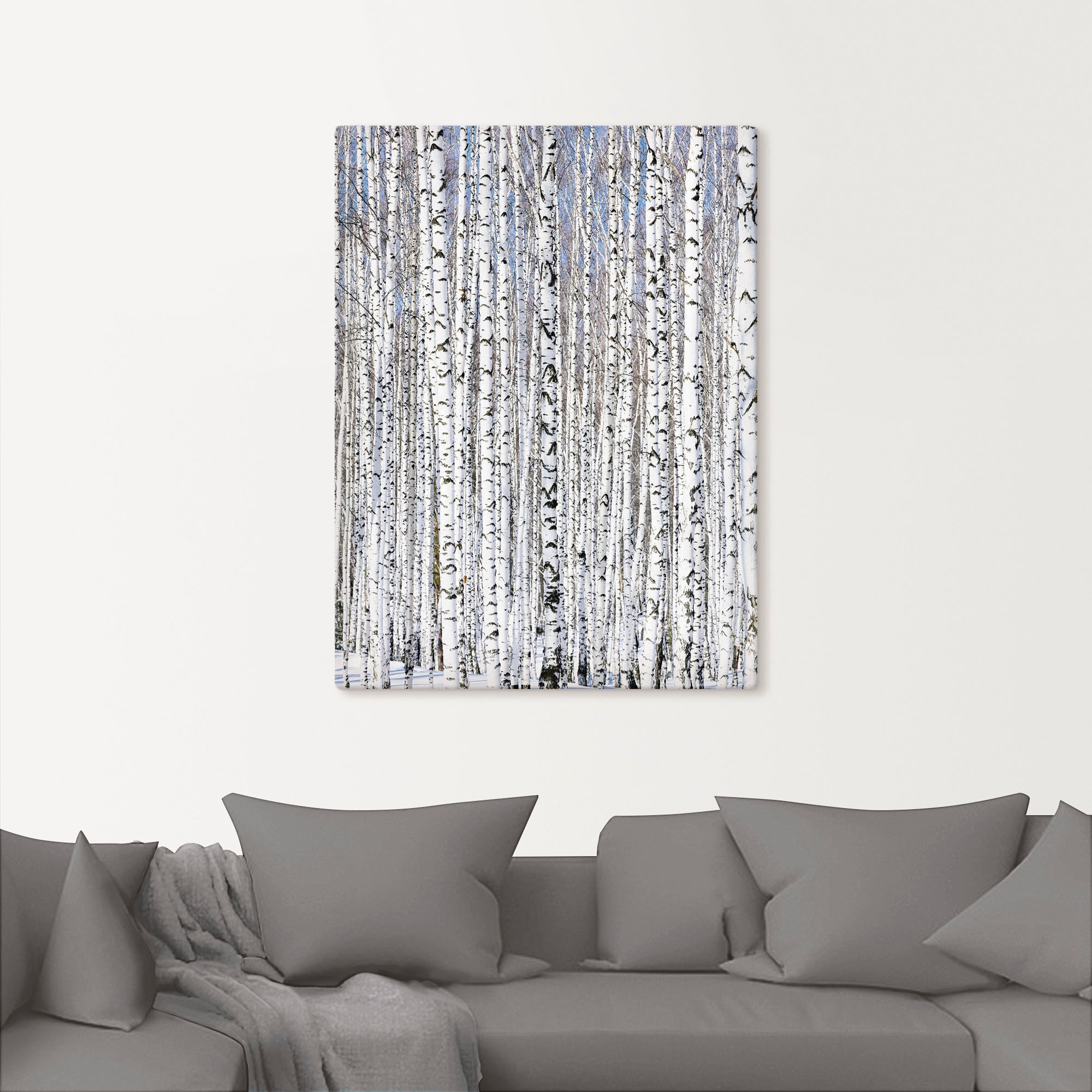 Artland Wandbild »Winterbirkenwald Wintergelassenheit«, Bäume, (1 St.), als Leinwandbild, Poster in verschied. Größen