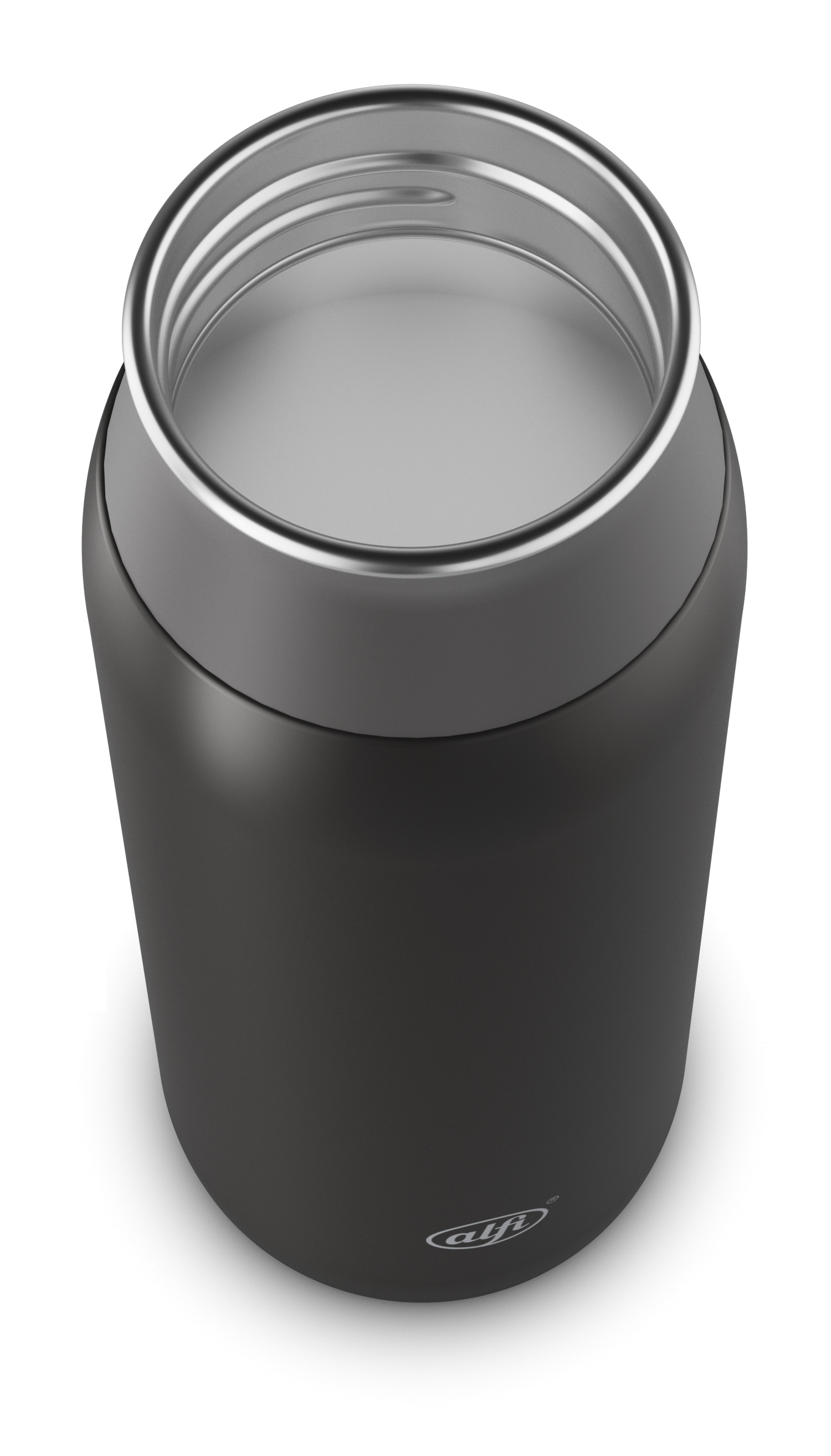 Alfi Trinkflasche »ELEMENT BOTTLE, Edelstahlkörper, spülmaschinenfest«, (1 tlg.), 0,6l, Free-Flow Trinksystem mit intuitivem Schraubverschluss