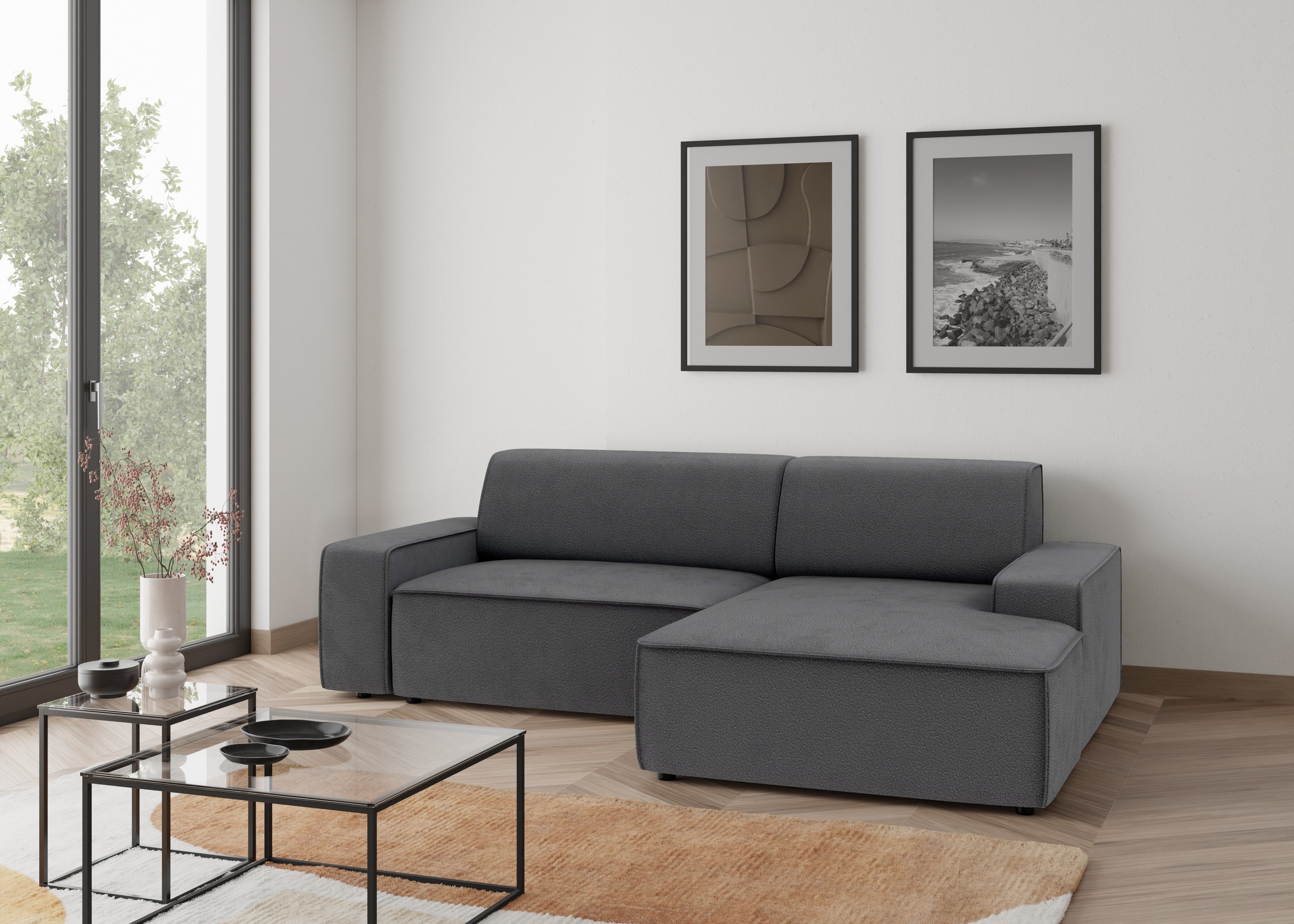 TRENDMANUFAKTUR Ecksofa »Graz, wahlweise mit Sitzvorschub und Bettkasten, L günstig online kaufen