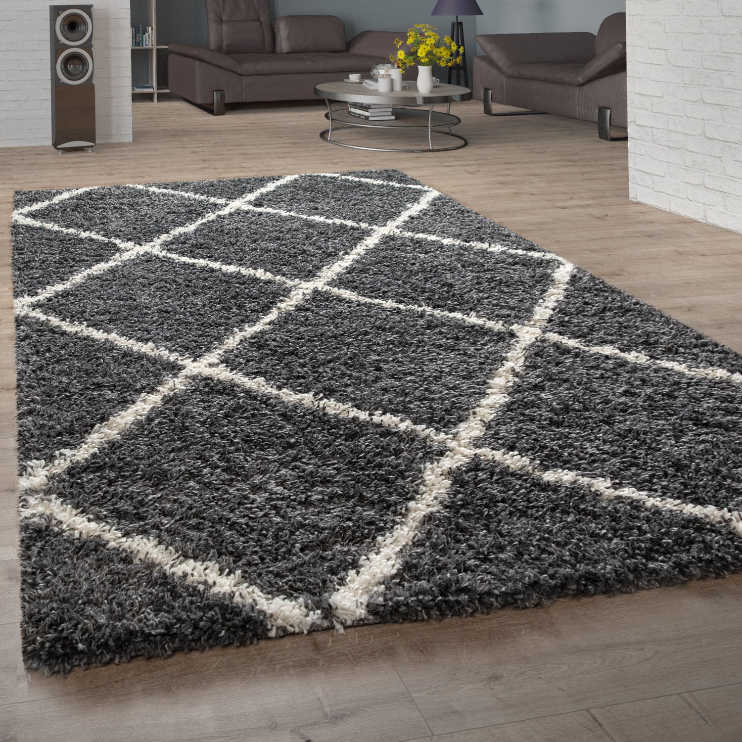 Paco Home Hochflor-Teppich »Kalmar 441«, rechteckig, 40 mm Höhe, Scandi Des günstig online kaufen