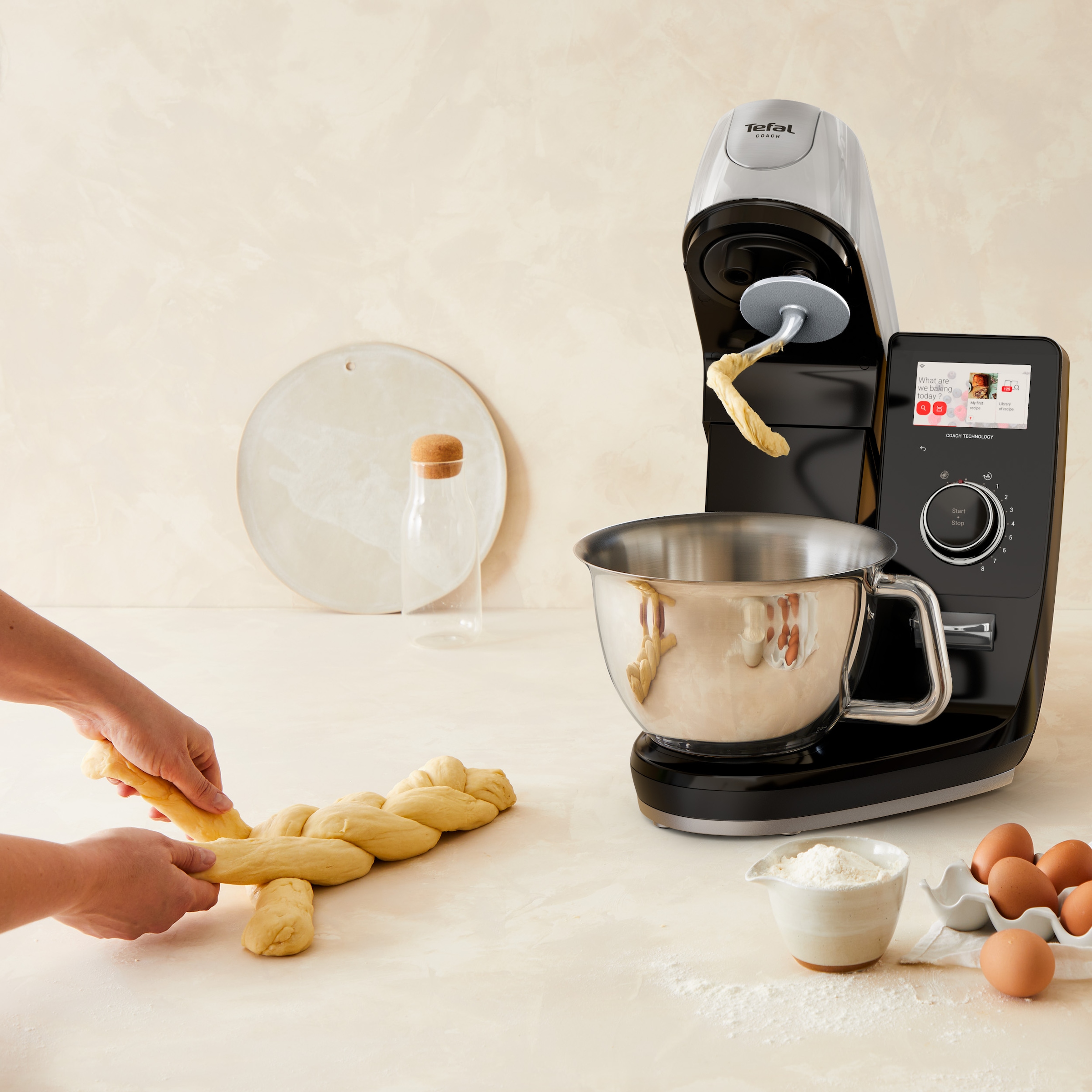Tefal Küchenmaschine »QB960D I-Coach Touch Pro«, 25 Automatikprogramme, intuitives digitales Coaching, Waage
