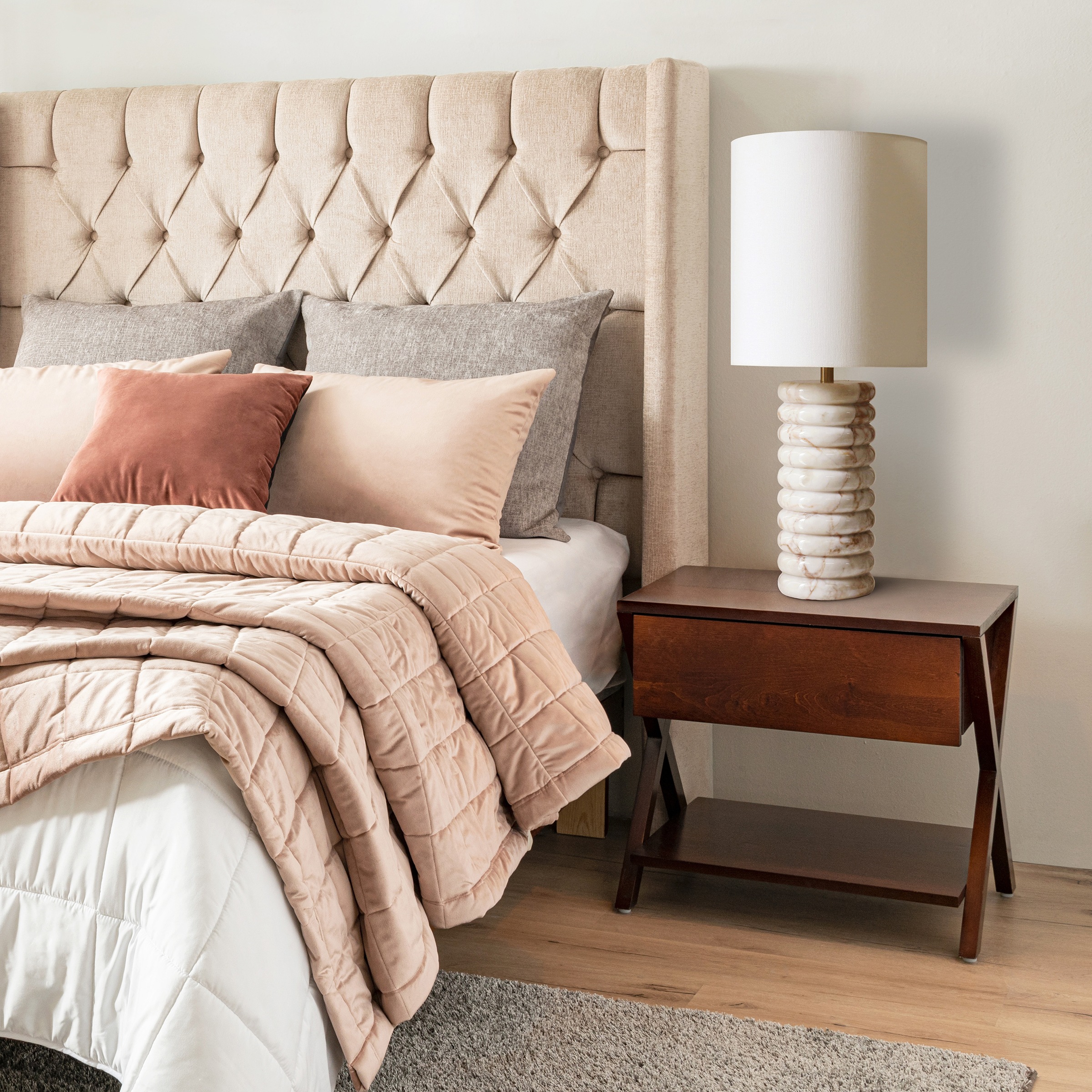 SalesFever Tischleuchte »Marmor« E27 1 Stk. mit Marmor-Standfuß günstig online kaufen