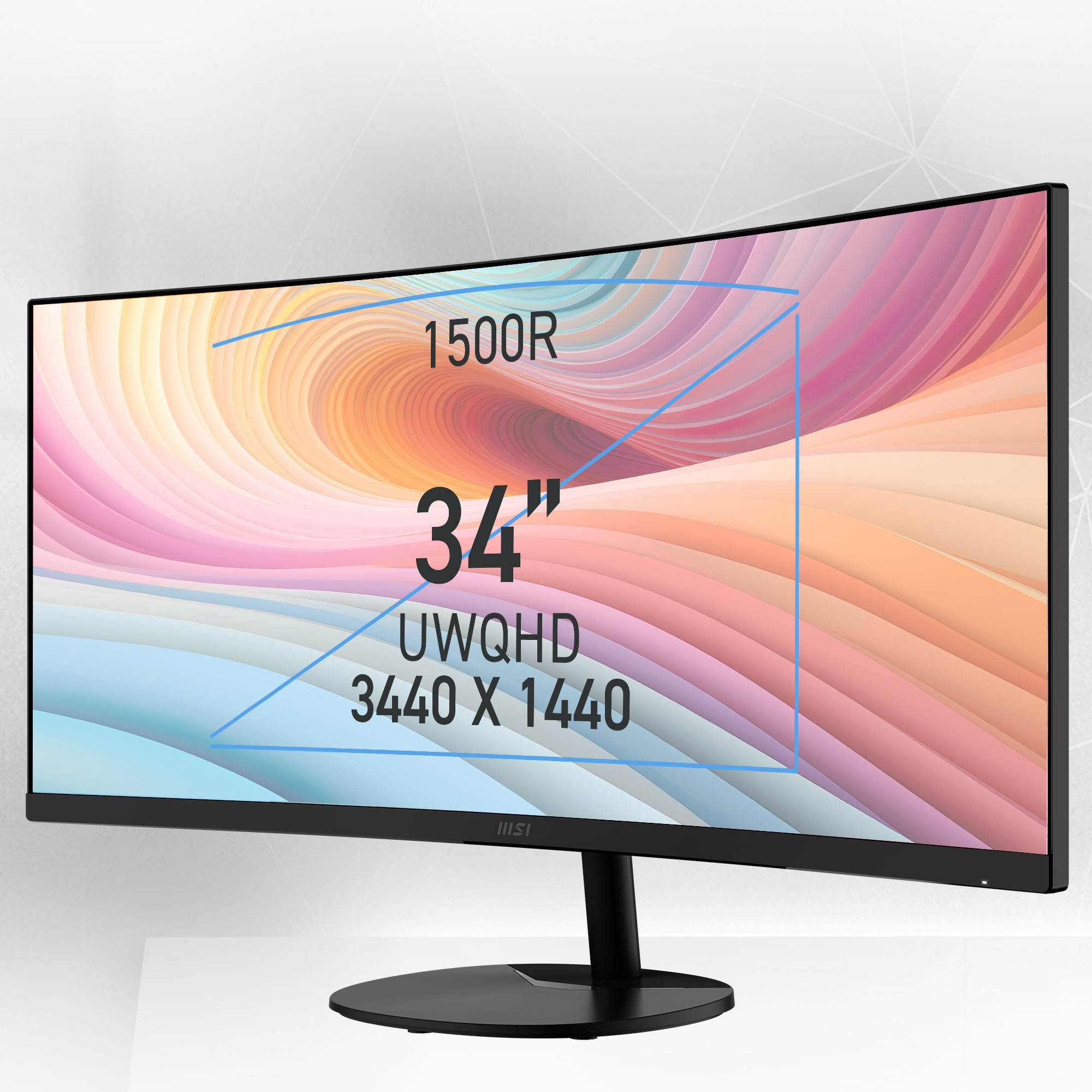 MSI LCD-Monitor »PRO MP341CQ E12« 86,4 cm/34 ″  3440 x 1440 px UWQHD 1 Reaktionszeit 120 Hz neigbar, 3 Jahre Herstellergarantie