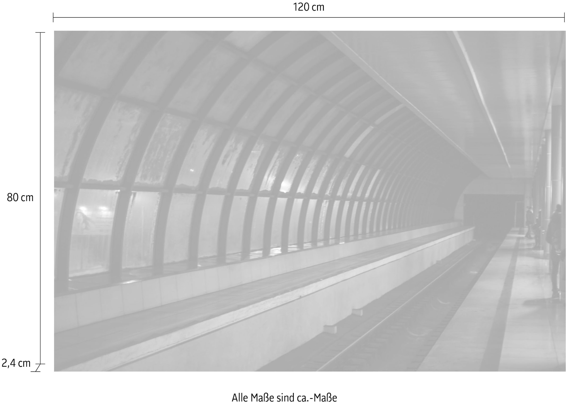 queence Acrylglasbild »Bahngleis«, Kunst-Züge-Zugbilder, Fine Art-Print in Galeriequalität