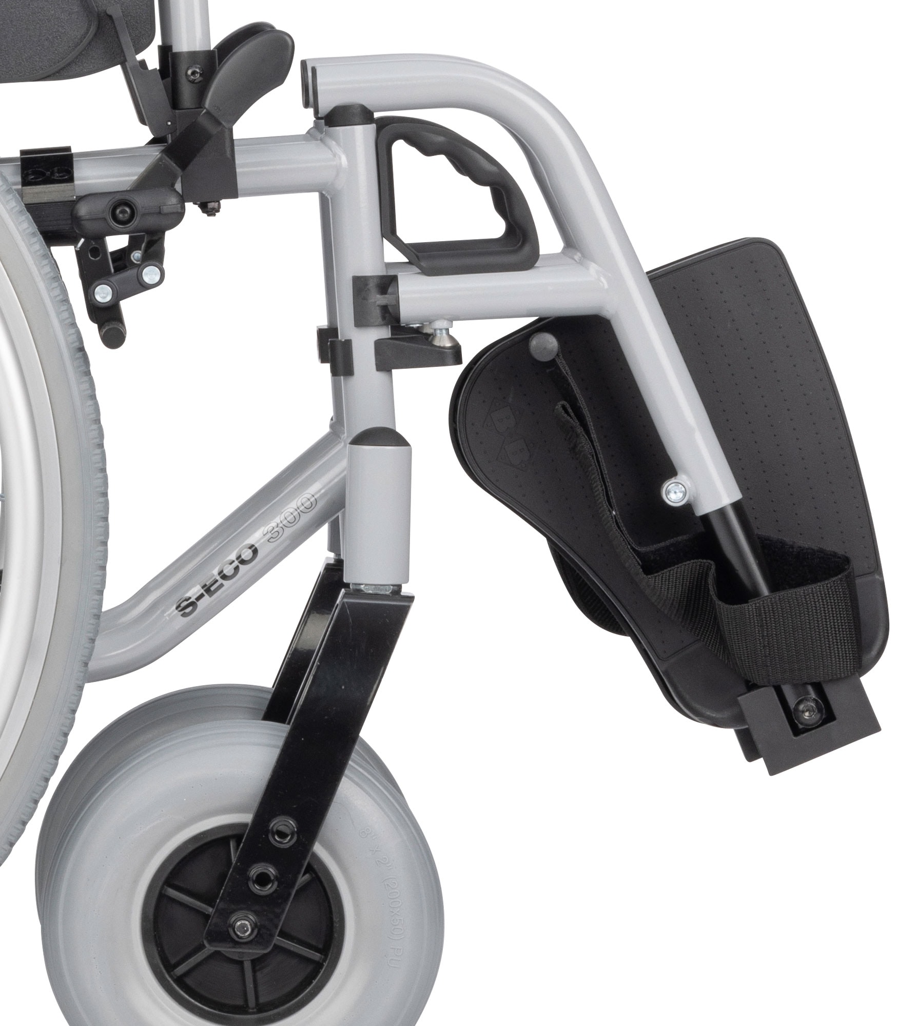 Bischoff & Bischoff Transportrollstuhl »S-Eco 300, variable Sitzbreiten«, abschwenkbare Beinstützen, Ankipphilfe