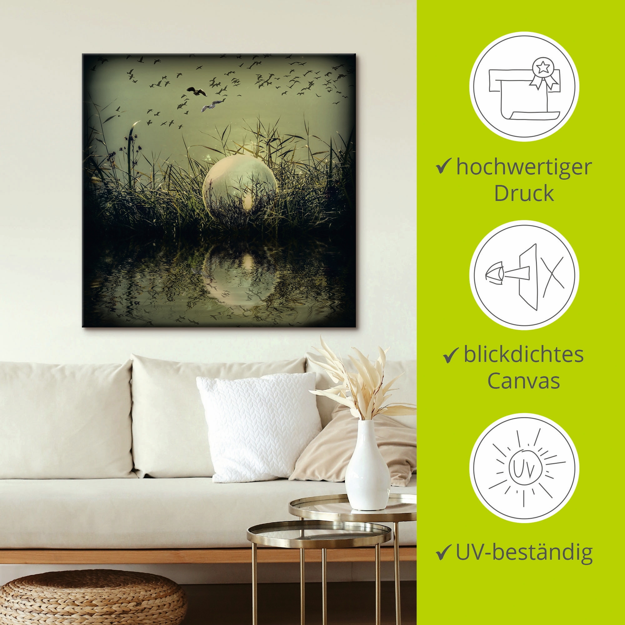 Artland Wandbild »In der Glaskugel - Mystische Au«, Landschaften, (1 St.), als Alubild, Outdoorbild, Leinwandbild, Poster in verschied. Größen
