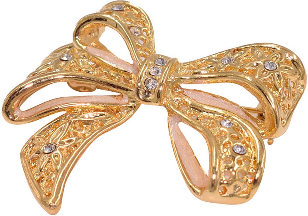 Firetti Brosche »Schmuck Geschenk Ansteckschmuck Schleife«, mit Zirkonia (synth.)