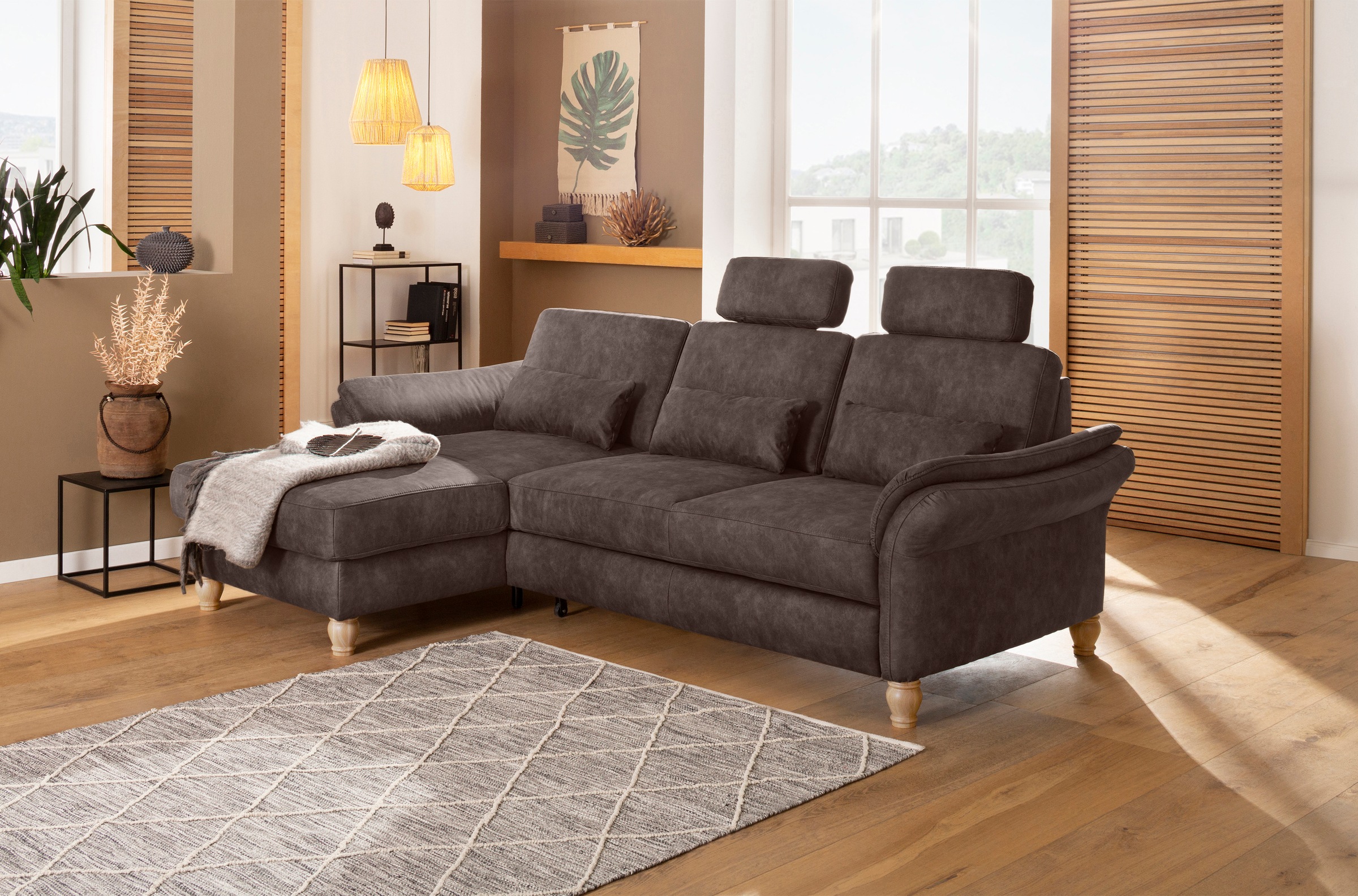 Home affaire Ecksofa »Palace L-Form«, incl. Sitztiefenverstellung, wahlweis günstig online kaufen