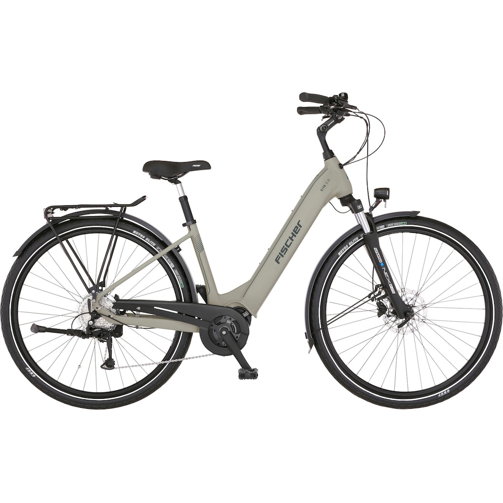 FISCHER Fahrrad E-Bike »CITA 3.3I 630«, 9 Gang, Shimano, Nexus, Mittelmotor 250 W, (Schloss)