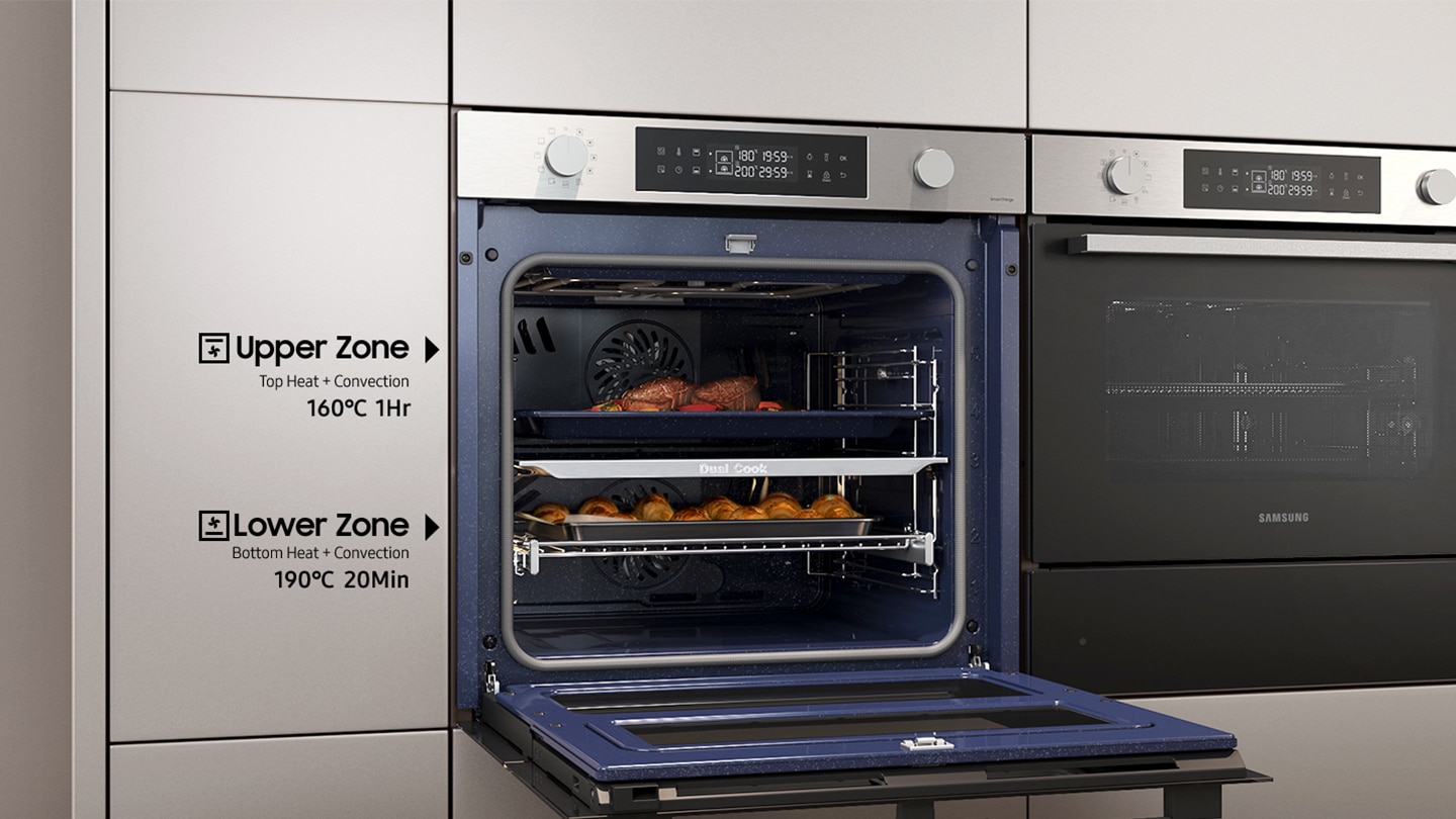 Samsung Einbaubackofen  »NV7B4550VAS/U1«, Pyrolyse-Selbstreinigung, Dual Cook Flex