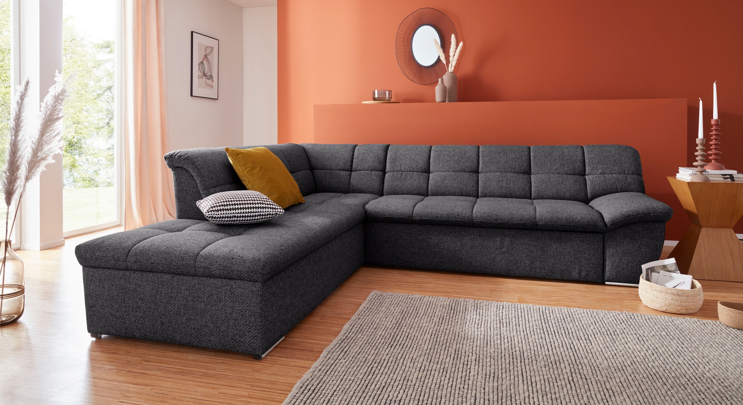 DOMO collection Ecksofa "Lagoa L-Form", wahlweise mit Bettfunktion, frei im günstig online kaufen