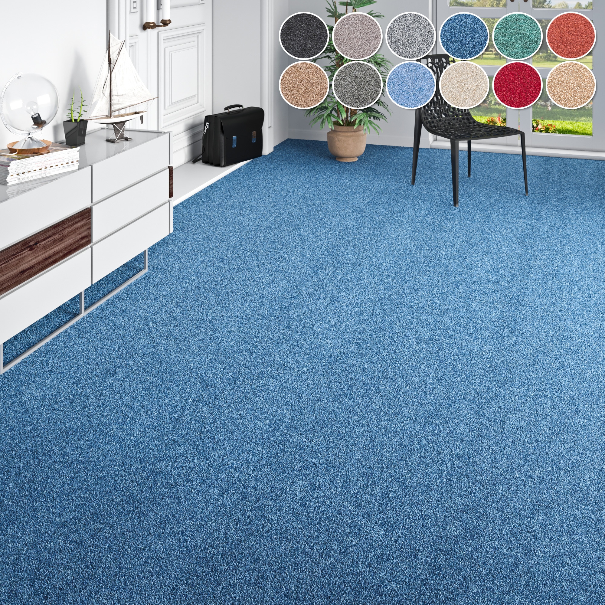 my home Teppichboden »Fortis, Schlinge, Made in Netherlands«, rechteckig, 5 mm Höhe, meliert, Breite 400 cm, Wohnzimmer, strapazierfähig