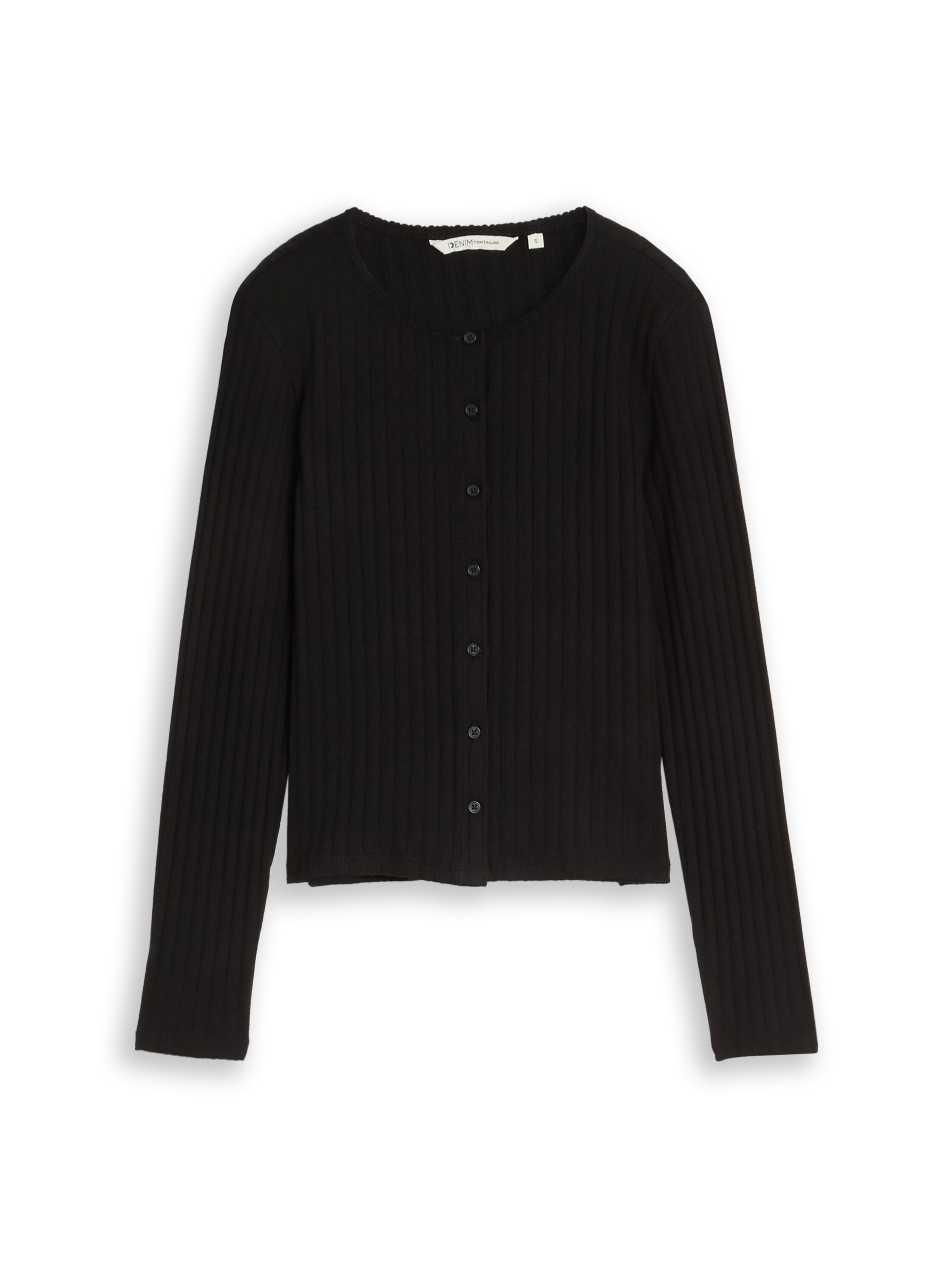 TOM TAILOR Denim Cardigan mit feiner Struktur und Knopfleiste
