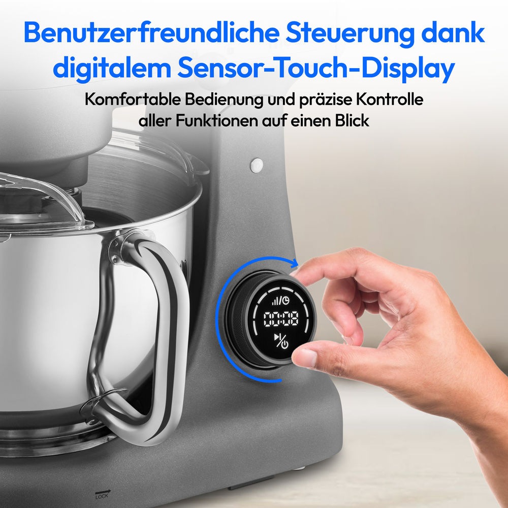 Medion® Küchenmaschine »MD 12600, 8 Geschwindigkeitsstufen, Impulsfunktion, DC-Motor, 4,6 L«, Mit umfangreichem Zubehör-Set, Fleischwolf-Aufsatz, Gemüsereibe