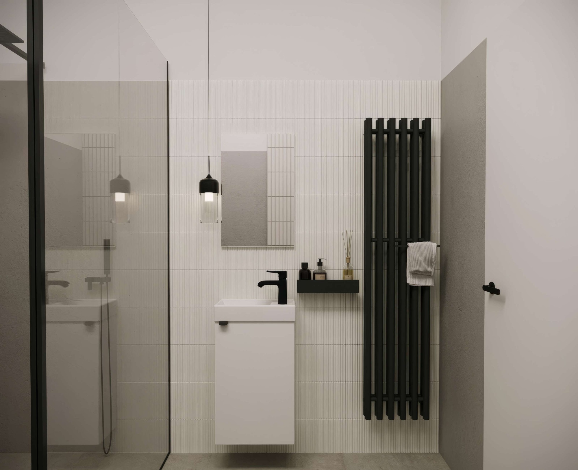 welltime Badmöbel-Set »Badmöbel-Set Gesa, Schrank mit Waschbecken und Spiegel, wandhängend«, Waschbeckenunterschrank mit Wachbecken und Spiegel