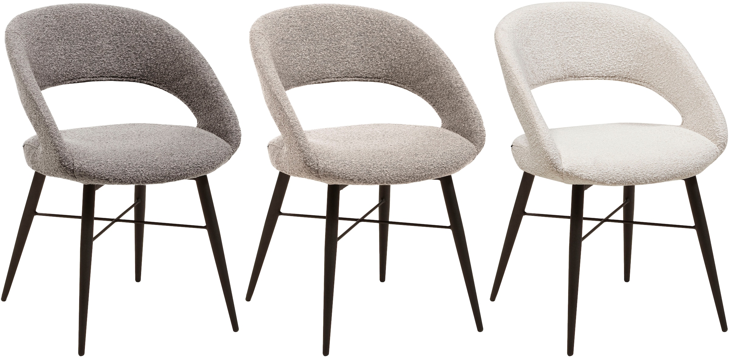 OMG Design Esszimmerstuhl »Marley«, (Set), 2 St., Stoff, mit modernem Cut-Out, Bouclé Bezug