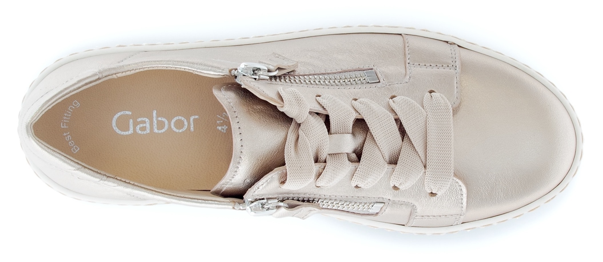 Gabor Plateausneaker, Freizeitschuh, Halbschuh, Schnürschuh mit dezenten Ziernähten