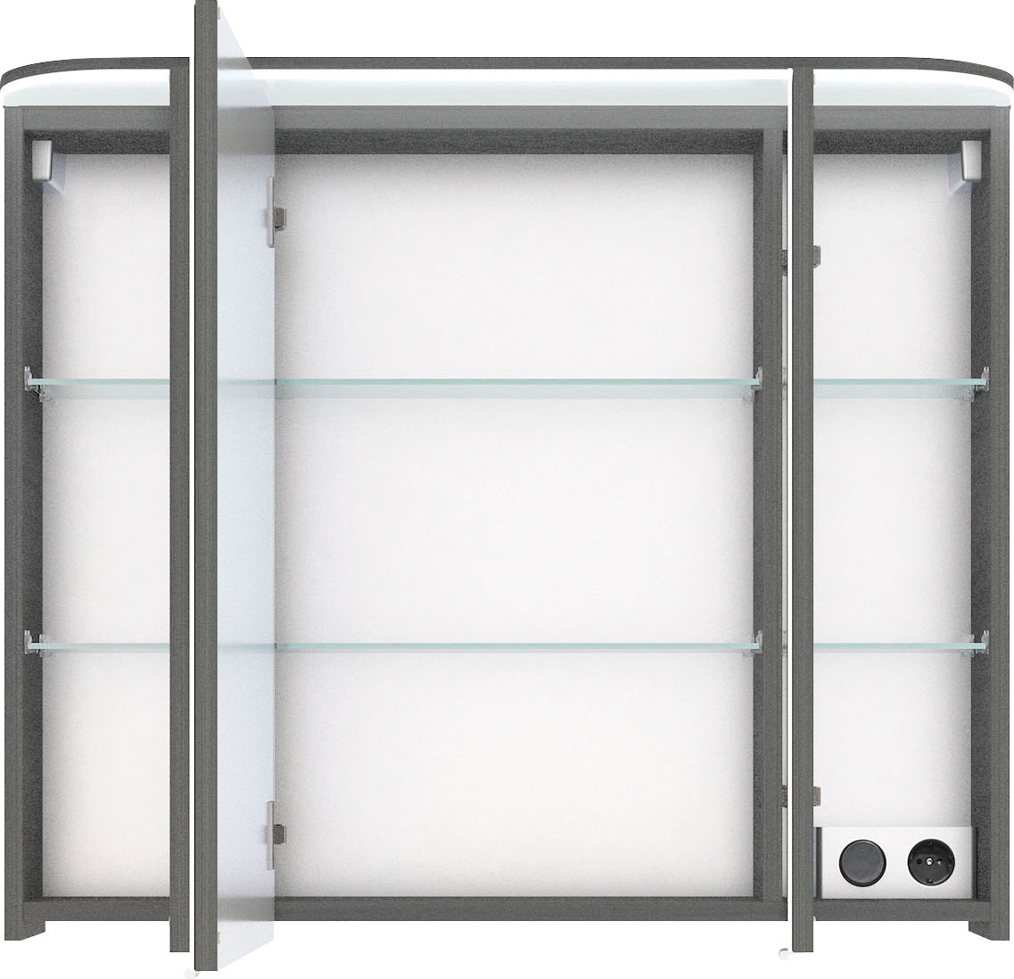 Saphir Badmöbel-Set »Balto Sprint 3-teilig, Mineralmarmor-Waschtisch mit LED-Spiegelschrank«, (4 St.), Badezimmer Set mit Midischrank, inkl Türdämpfer, 4 Türen, 4 Schubladen