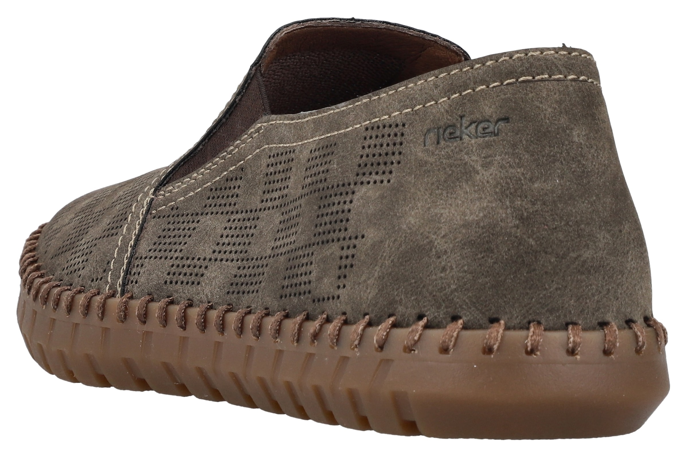 Rieker Slipper, Loafer, Schlupfschuh, Casual-Slipper mit kleinen Stretcheinsätzen