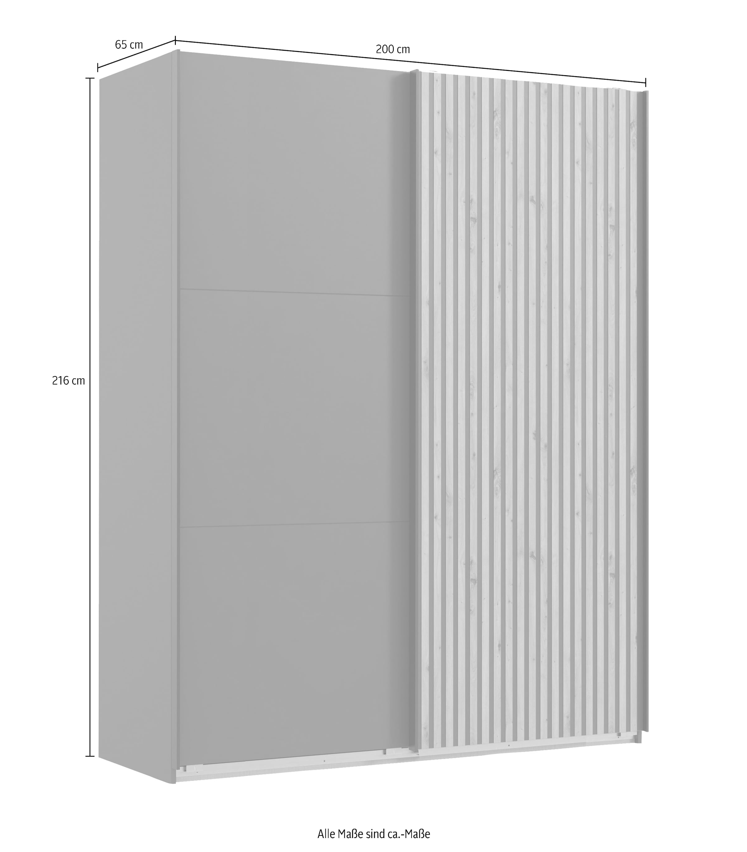 Wimex Schwebetürenschrank »Andorra by fresh to go«, Mit 3D-Leisten für Akustikpaneel-Optik